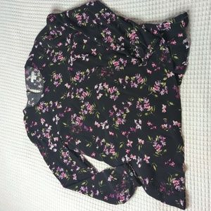 J Jill floral rayon lightweight long sleeve top size s